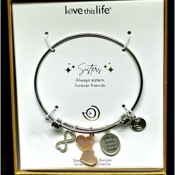 NEW "Sisters" Silver Charm Bracelet - Picture 1 of 5